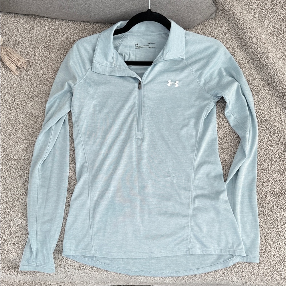UA Baby Blue Heatgear Zip